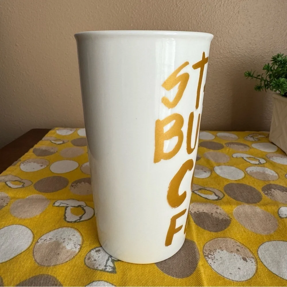 Starbucks 2015 matte gold graffiti mug